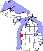 Map of Michigan showing Oceana County - Click on map for a greater detail.