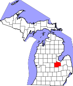 Map of Michigan showing Saginaw County - Click on map for a greater detail.