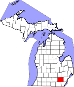 Map of Michigan showing Washtenaw County - Click on map for a greater detail.