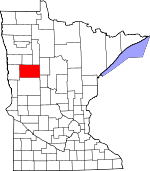 Map of Minnesota showing Becker County - Click on map for a greater detail.