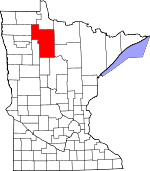 Map of Minnesota showing Beltrami County - Click on map for a greater detail.