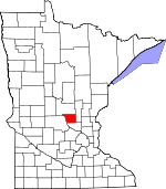 Map of Minnesota showing Benton County - Click on map for a greater detail.