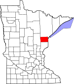 Map of Minnesota showing Carlton County - Click on map for a greater detail.