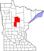 Map of Minnesota showing Cass County - Click on map for a greater detail.