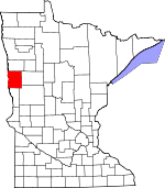 Map of Minnesota showing Clay County - Click on map for a greater detail.