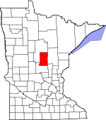 Map of Minnesota showing Crow Wing County - Click on map for a greater detail.
