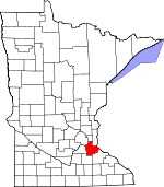 Map of Minnesota showing Dakota County - Click on map for a greater detail.