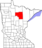 Map of Minnesota showing Itasca County - Click on map for a greater detail.