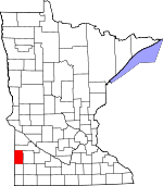 Map of Minnesota showing Lincoln County - Click on map for a greater detail.