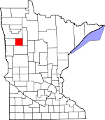 Map of Minnesota showing Mahnomen County - Click on map for a greater detail.