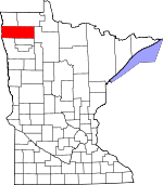 Map of Minnesota showing Marshall County - Click on map for a greater detail.