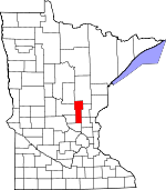 Map of Minnesota showing Mille Lacs County - Click on map for a greater detail.