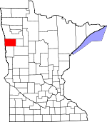 Map of Minnesota showing Norman County - Click on map for a greater detail.