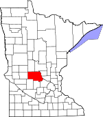 Map of Minnesota showing Stearns County - Click on map for a greater detail.