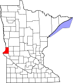 Map of Minnesota showing Traverse County - Click on map for a greater detail.