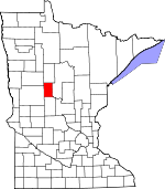 Map of Minnesota showing Wadena County - Click on map for a greater detail.