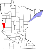 Map of Minnesota showing Wilkin County - Click on map for a greater detail.