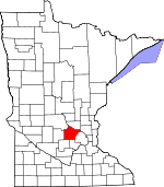 Map of Minnesota showing Wright County - Click on map for a greater detail.