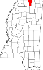 Map of Mississippi showing Benton County - Click on map for a greater detail.