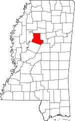 Map of Mississippi showing Carroll County - Click on map for a greater detail.