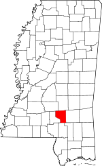 Map of Mississippi showing Covington County - Click on map for a greater detail.