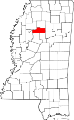 Map of Mississippi showing Grenada County - Click on map for a greater detail.