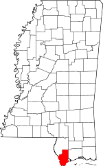 Map of Mississippi showing Hancock County - Click on map for a greater detail.