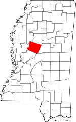 Map of Mississippi showing Holmes County - Click on map for a greater detail.