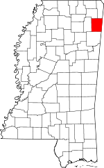 Map of Mississippi showing Itawamba County - Click on map for a greater detail.