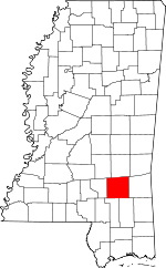 Map of Mississippi showing Jones County - Click on map for a greater detail.