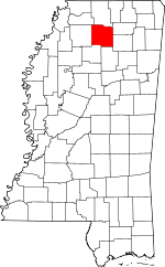 Map of Mississippi showing Lafayette County - Click on map for a greater detail.