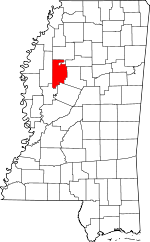Map of Mississippi showing Leflore County - Click on map for a greater detail.