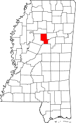 Map of Mississippi showing Montgomery County - Click on map for a greater detail.