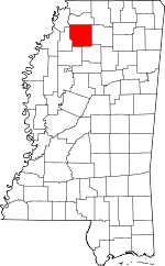 Map of Mississippi showing Panola County - Click on map for a greater detail.