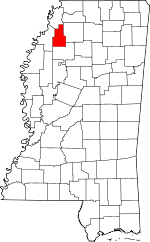 Map of Mississippi showing Quitman County - Click on map for a greater detail.