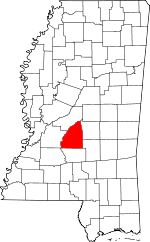 Map of Mississippi showing Rankin County - Click on map for a greater detail.