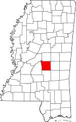 Map of Mississippi showing Scott County - Click on map for a greater detail.
