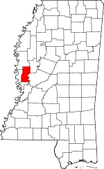 Map of Mississippi showing Sharkey County - Click on map for a greater detail.