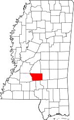 Map of Mississippi showing Simpson County - Click on map for a greater detail.