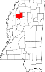 Map of Mississippi showing Tallahatchie County - Click on map for a greater detail.