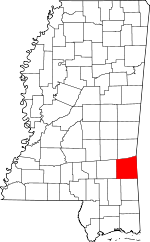 Map of Mississippi showing Wayne County - Click on map for a greater detail.