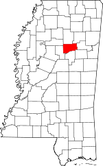 Map of Mississippi showing Webster County - Click on map for a greater detail.