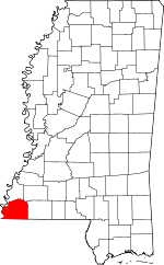 Map of Mississippi showing Wilkinson County - Click on map for a greater detail.