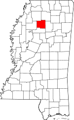 Map of Mississippi showing Yalobusha County - Click on map for a greater detail.