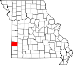 Map of Missouri showing Barton County - Click on map for a greater detail.