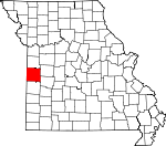 Map of Missouri showing Bates County - Click on map for a greater detail.