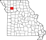 Map of Missouri showing Caldwell County - Click on map for a greater detail.