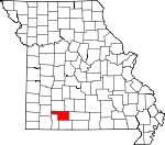 Map of Missouri showing Christian County - Click on map for a greater detail.