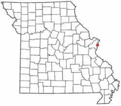 Map of Missouri showing City of St. Louis - Click on map for a greater detail.