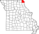 Map of Missouri showing Clark County - Click on map for a greater detail.